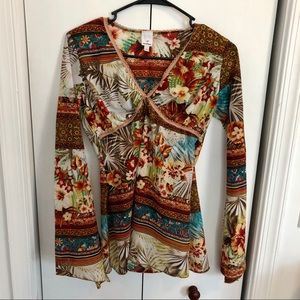 Newport News Size Large Floral Beach Cover up